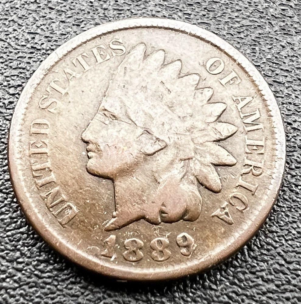 Indian Head One Cent Coin  1889 Very Good