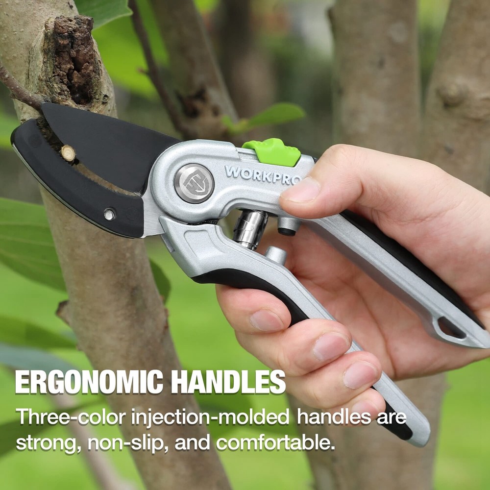 WORKPRO Garden Anvil Pruning Shears, 8" Heavy Duty w/Ergonomically Design Handle