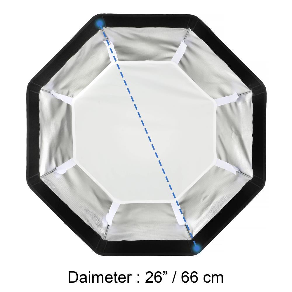 Angler BoomBox Octagonal 26" Softbox V2 Bowens Mount Silver Interior Collapsible