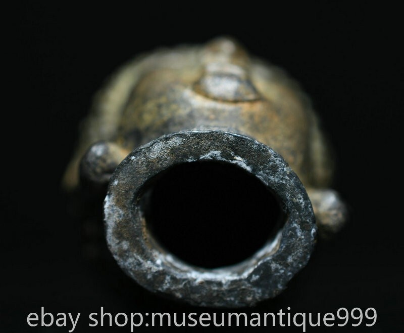 2.4" Old Chinese Bronze Ware Tang Dynasty Shakyamuni Buddha Head Statue