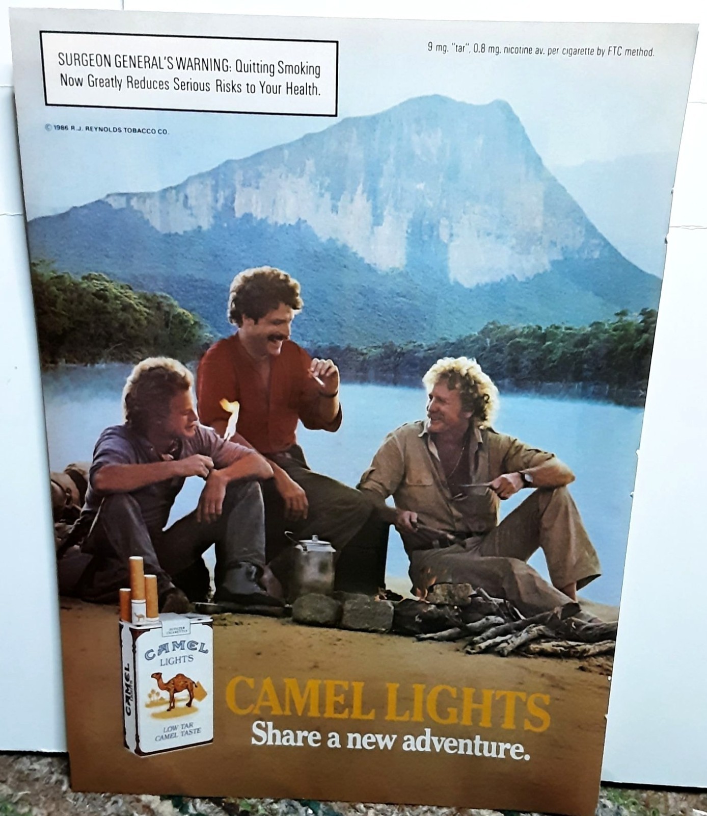 1986 Camel Lights Vintage Cigarette Advertising Print Ad Adventure Theme