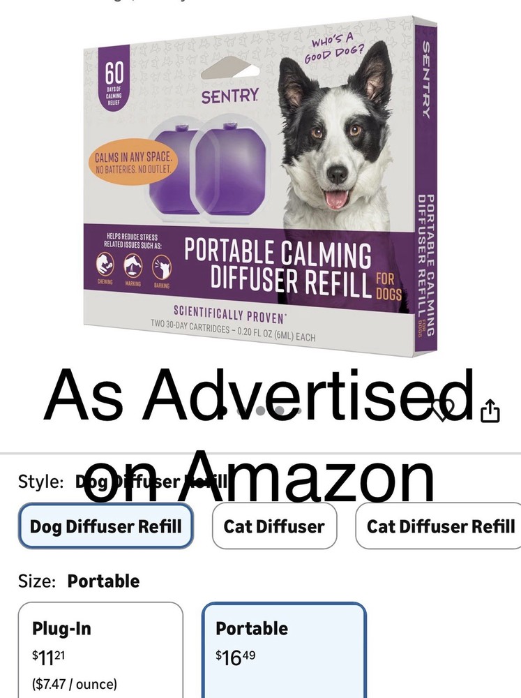 Calming Diffuser Refill for Dogs, Reduces Stress and Bad Behavior