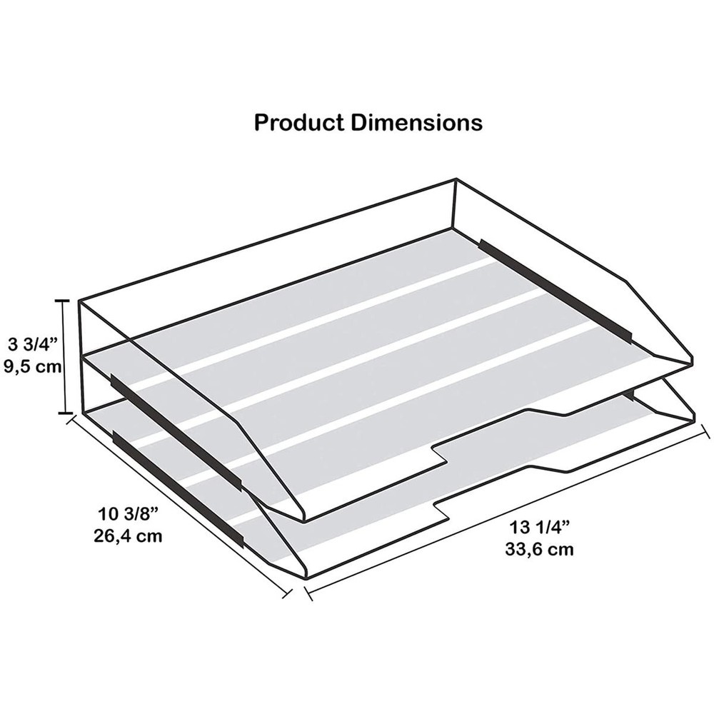 2 Tier Paper Organizer Letter Tray – Plastic Stackable Desk File Organizer, S...