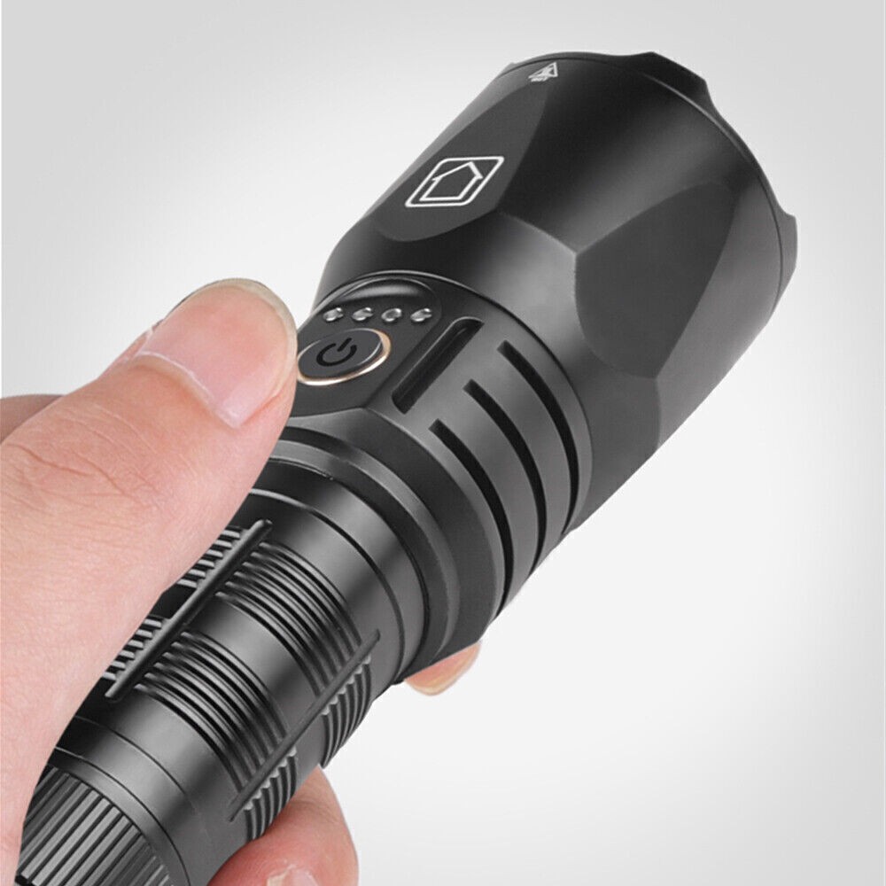 1PC Super Bright Spotlight Flashlight TYPE-C Charging LED Zoom Light Outdoor