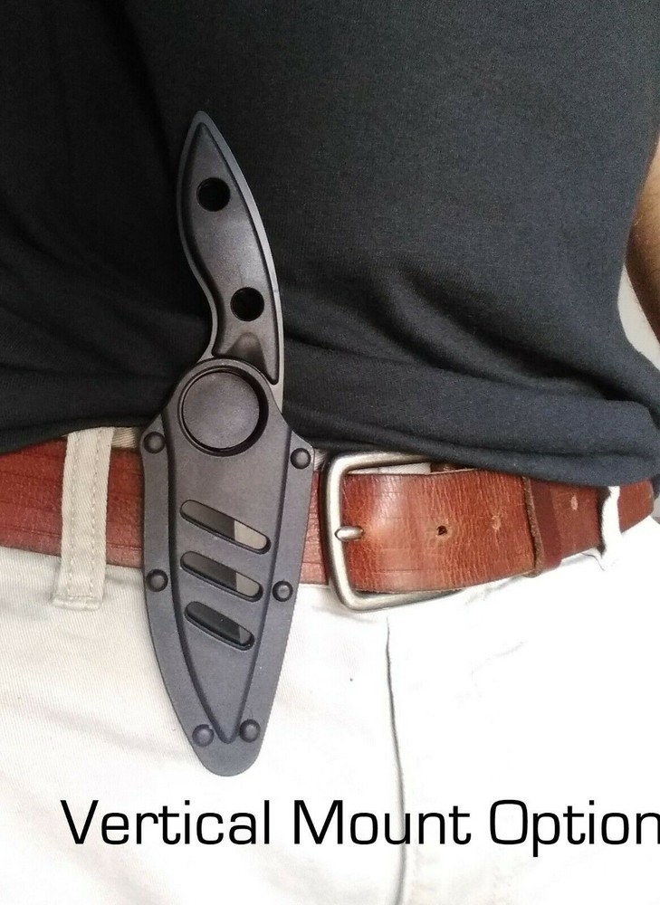 Horizontal Mount Concealed Carry Sheath Fixed Blade Knife Finger Hole FAST SHIP