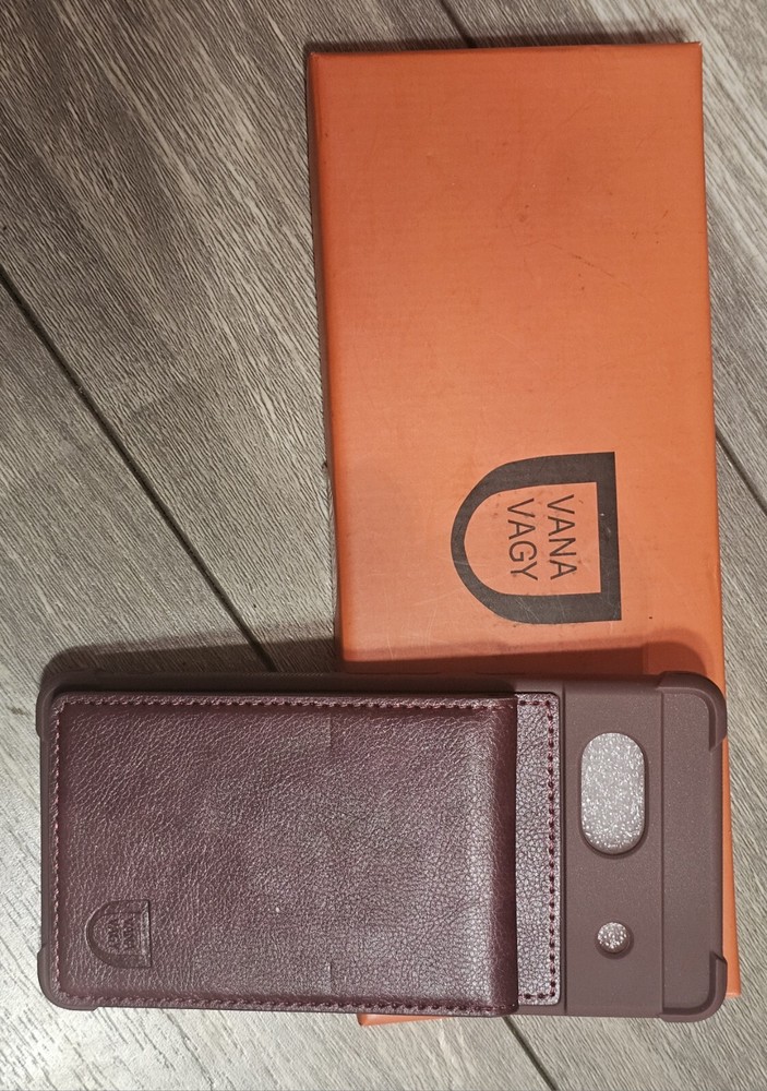 VANAVAGY Wallet Case for Google Pixel 7A Purple Leather