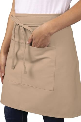 Unisex Half Bistro Server Apron One Size Khaki