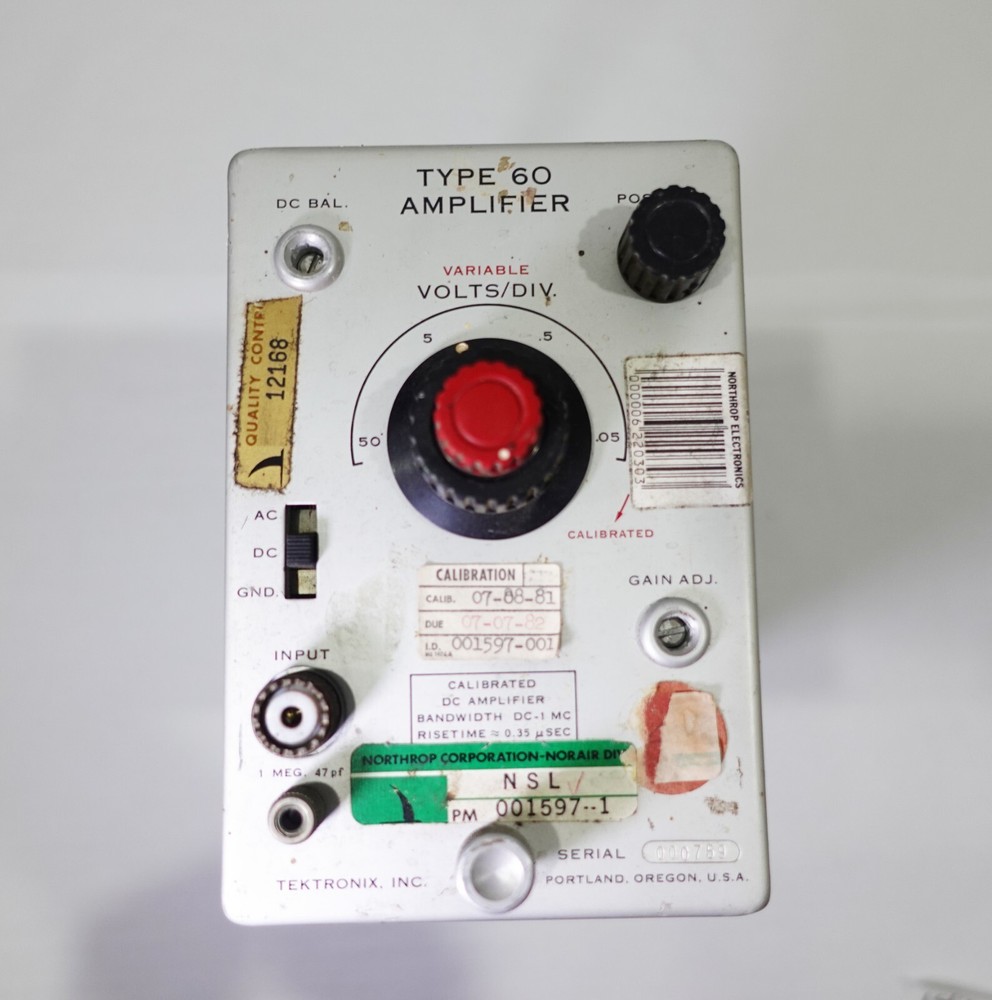 Tektronix Type 60 Tube Amplifier Plug In Unit - Untested