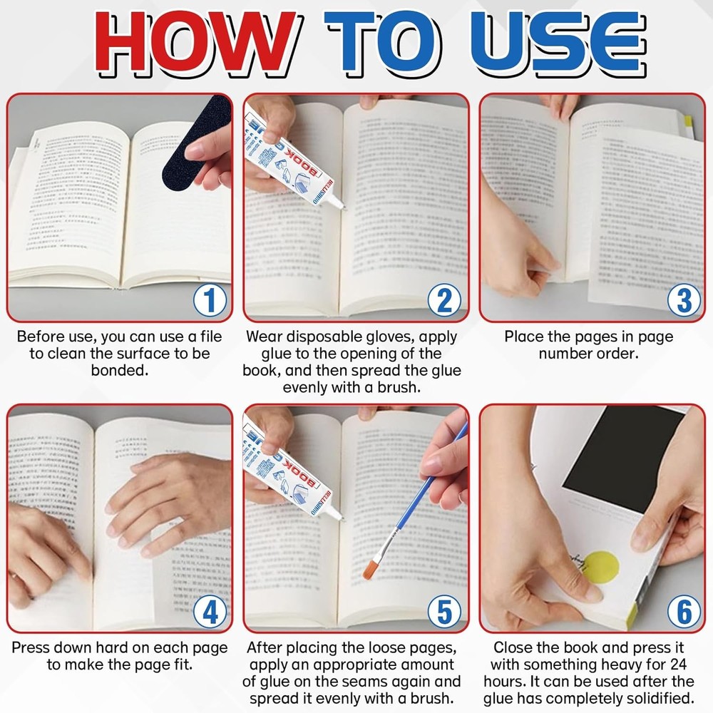 Book Glue, Clear Binding Multipurpose Adhesive for