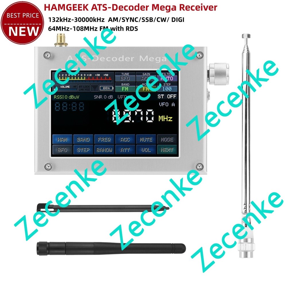 HAMGEEK ATS-Decoder Mega SDR Radio AM FM SYNC SSB CW DIGI Receiver Upgraded tp1