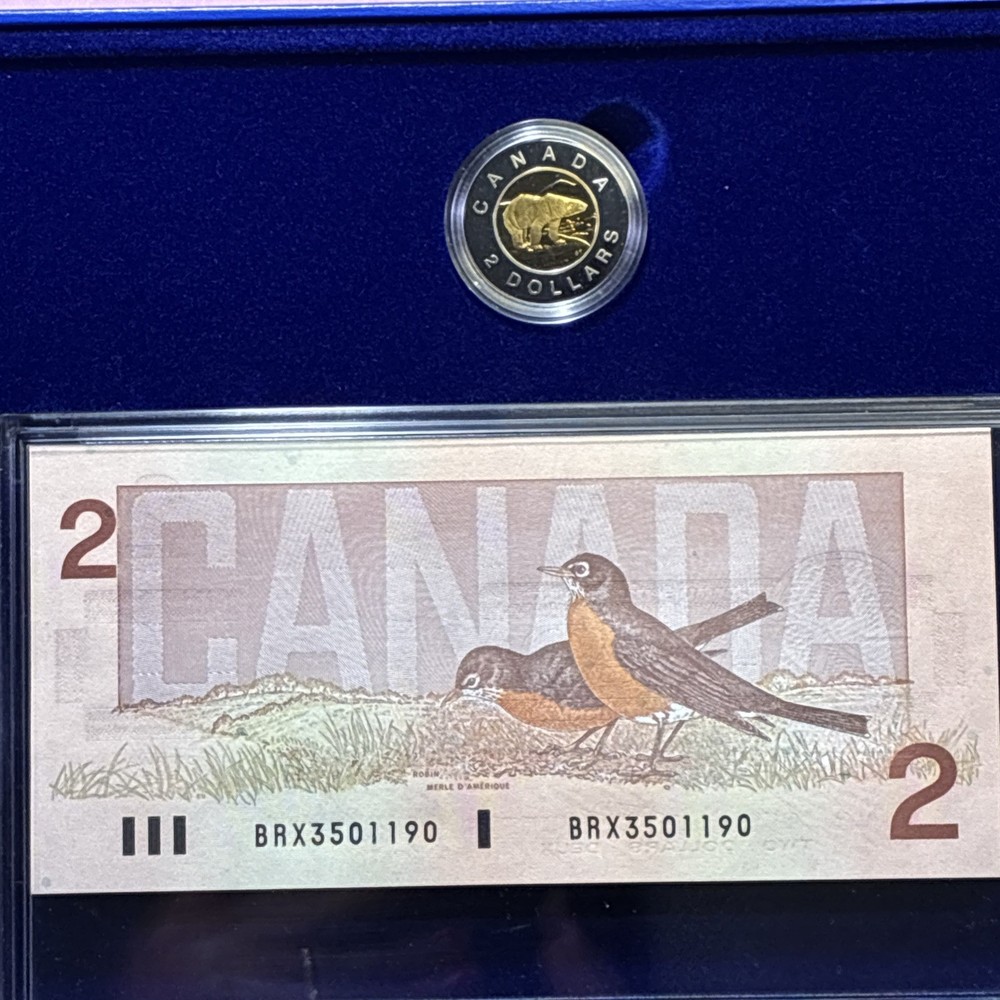 1996 Canada $2 Proof Coin and Bank Note Set
