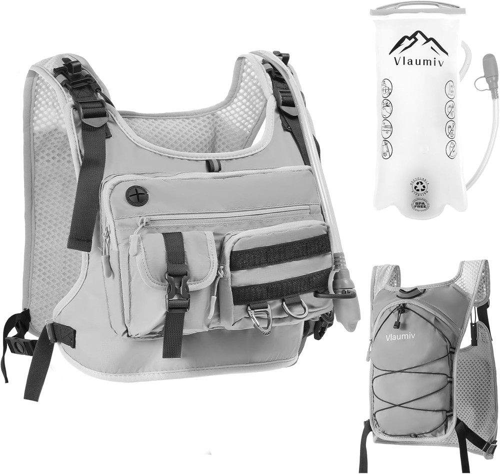 Running Vest with 2L Water Bladder, Hydration Backpack with Adjustable Straps, L