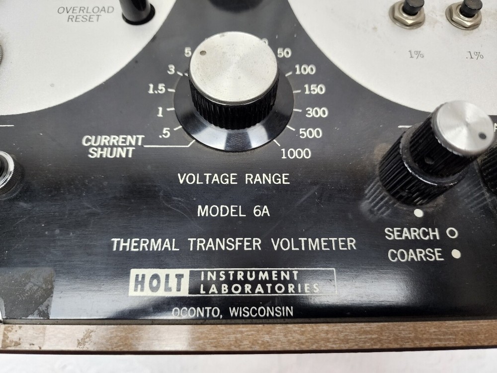 HOLT INSTRUMENT LABORATORIES THERMAL TRANSFER VOLTMETER MODEL 6A