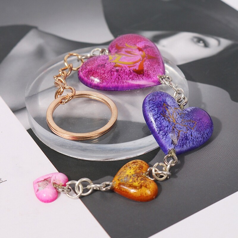 Glossy Love Keychain Mold Epoxy Jewelry