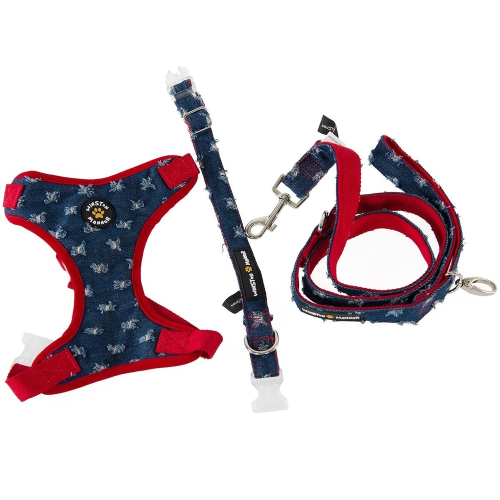 Winston Manner Dog Harness in Diggin Denim
