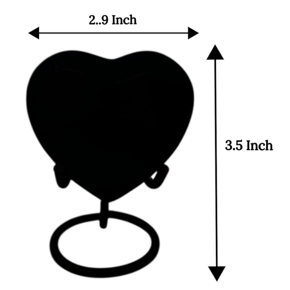 Custom Green Heart Cremation Keepsake Urn for Ashes with Display Stand & Box