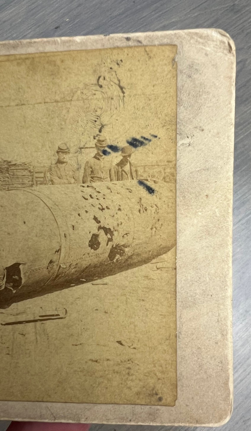 Civil War Confederate Ram Virginia Matthew Brady Photo of Riddled Smokestack