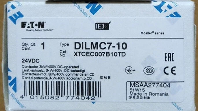 New EATON contactor DILMC7-10(24VDC)