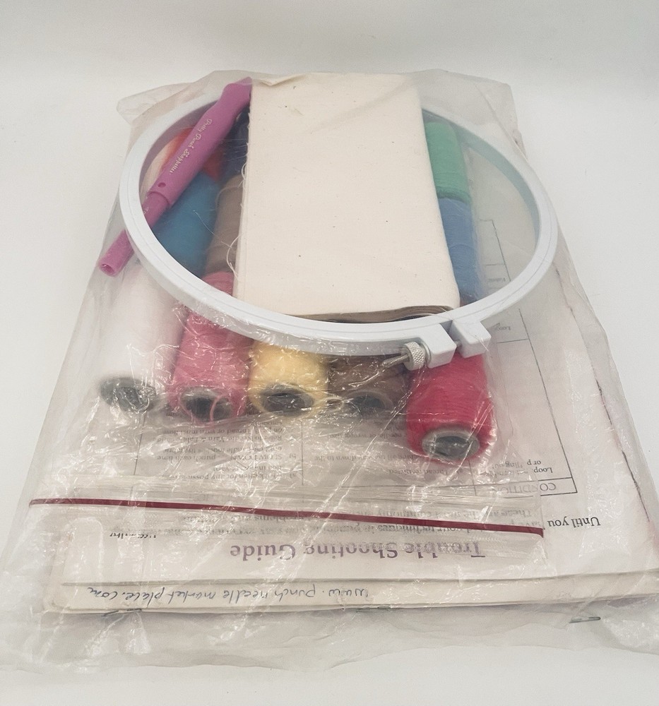 Dial-A-Loop Needle Punch Embroidery Starter Pak Hoop Yarn Spools 15 Designs
