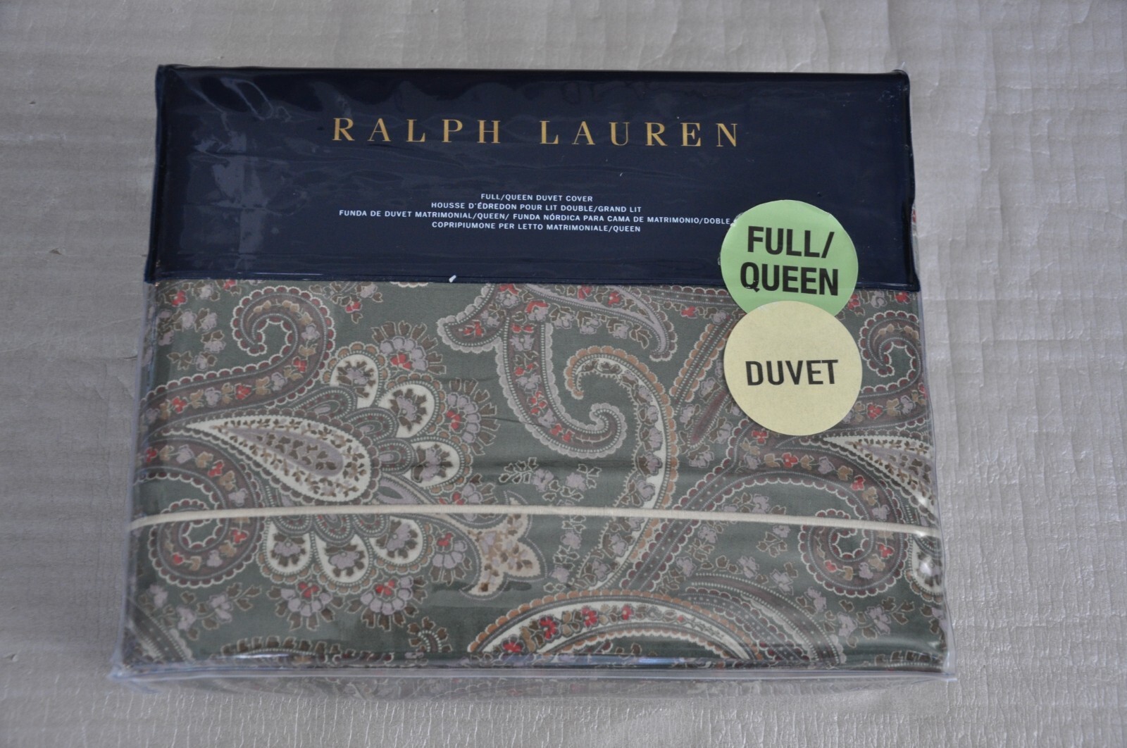 RALPH LAUREN FULL/QUEEN DUVET COVER HERITAGE PAISLEY SAGE MULTI ***NEW*** B881