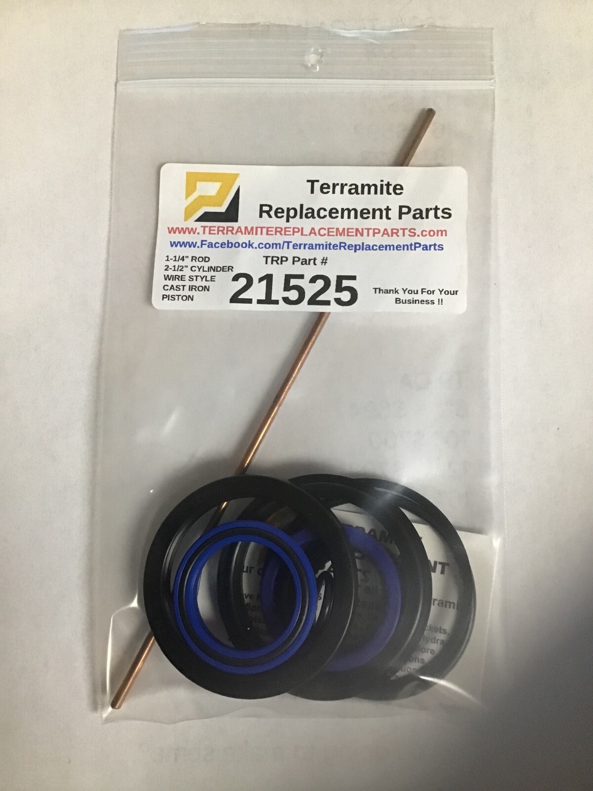 21525 Seal Kit For Terramite Backhoe 2-1/2” Cylinder And 1-1/4” Rod