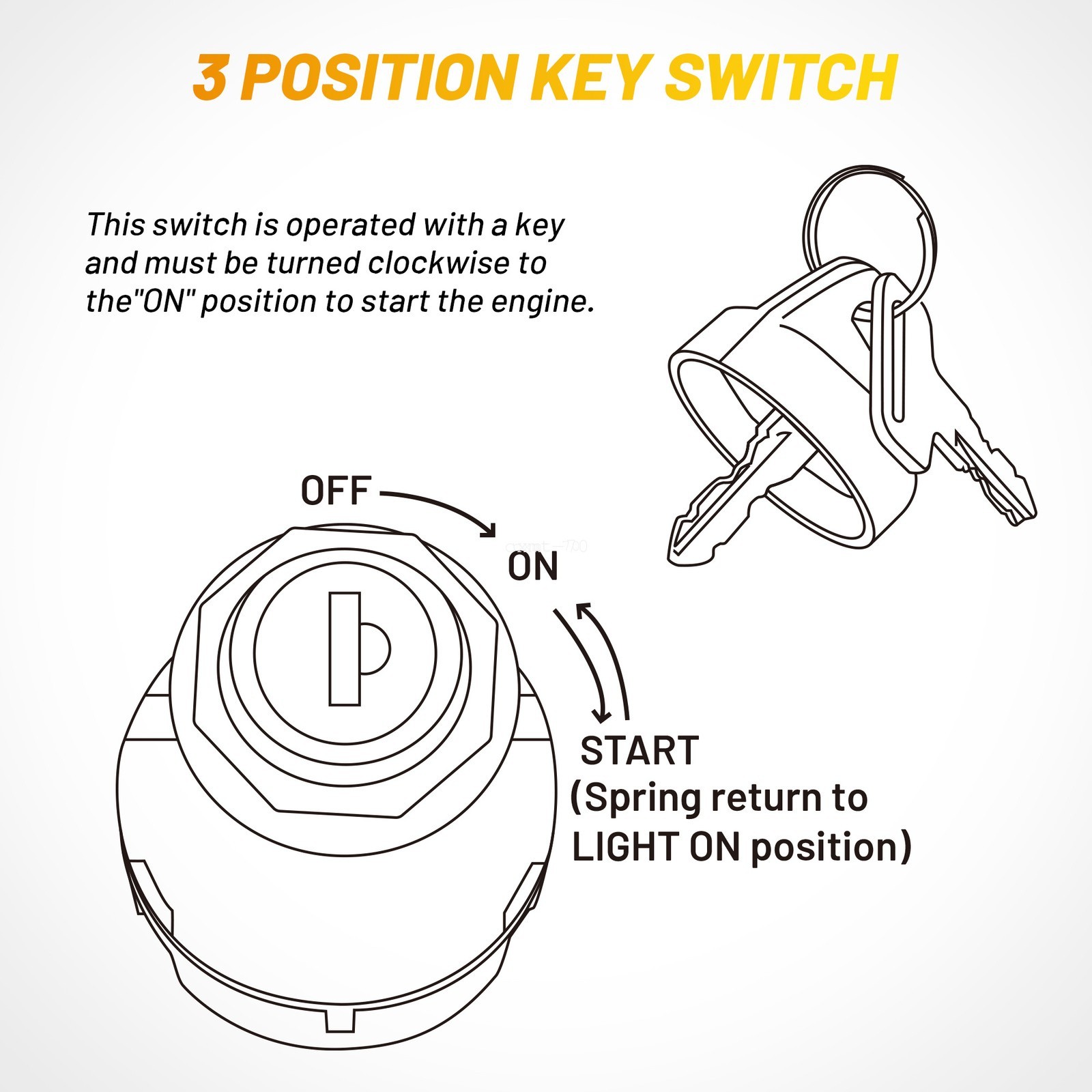 Ignition Key Starter Switch 4012165 For 2010-2018 Polaris RZR 570 800 900 1000