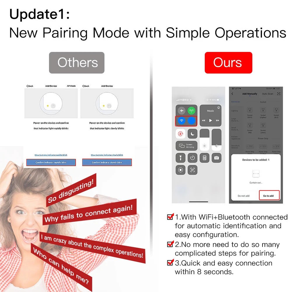 WiFi Smart Curtain Switch Graffiti APP Control RF Radio Frequency Remote Control