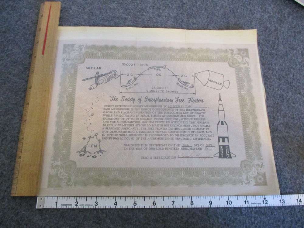NASA MSFC SOLAR ARRAY TECHNOLOGY ZERO GRAVITY PHOTOS + CERT (ISS & HUBBLE)-1970s