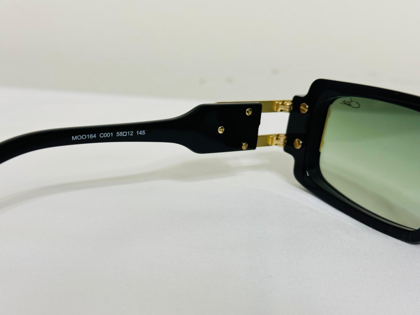Cazal Sunglasses Black & Gold Frame Green Lens Tinted Men's Women's Eyewear