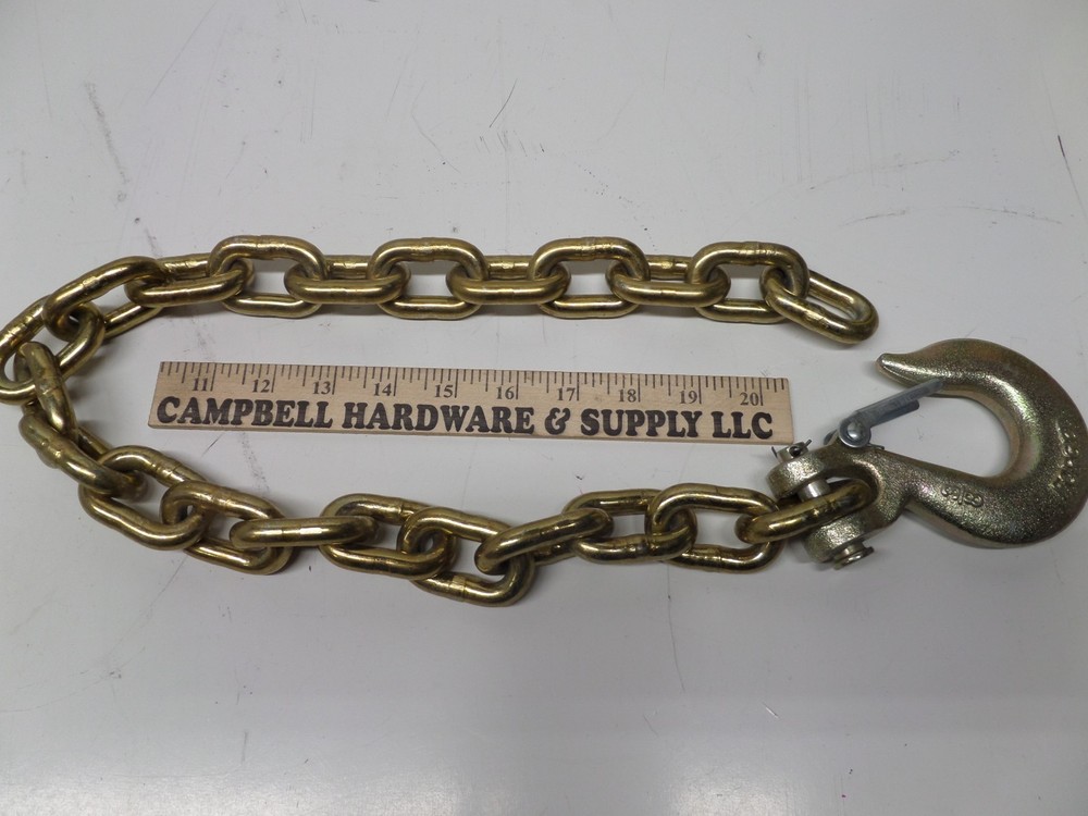 Auto Body Frame Machine Pull Chain 3/8" x 5' Grade 70 with 3/8" Clevis Slip Hook