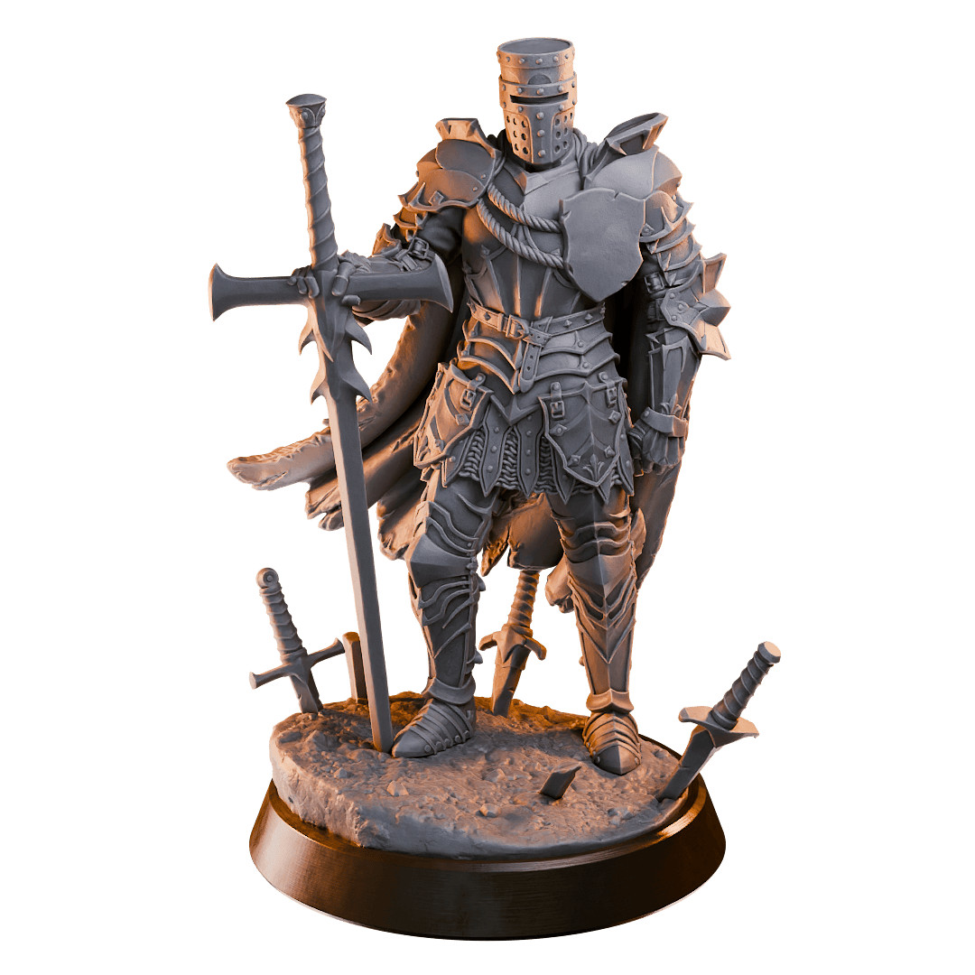 Black Knight – 32mm Resin Miniature | D&D 3D Printed Fantasy Figure