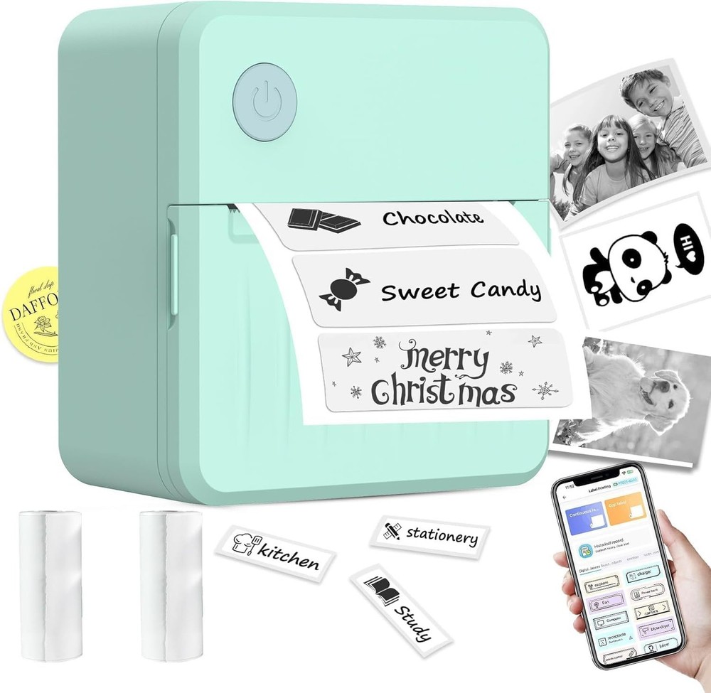Rotema Label Maker Machine with Tape – Bluetooth Thermal Label Printer, La