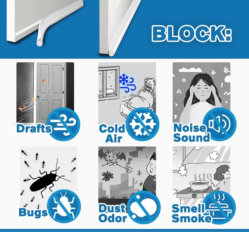 MAXTID Under Door Draft Stoppers 36 Inch White Blocker Draft...