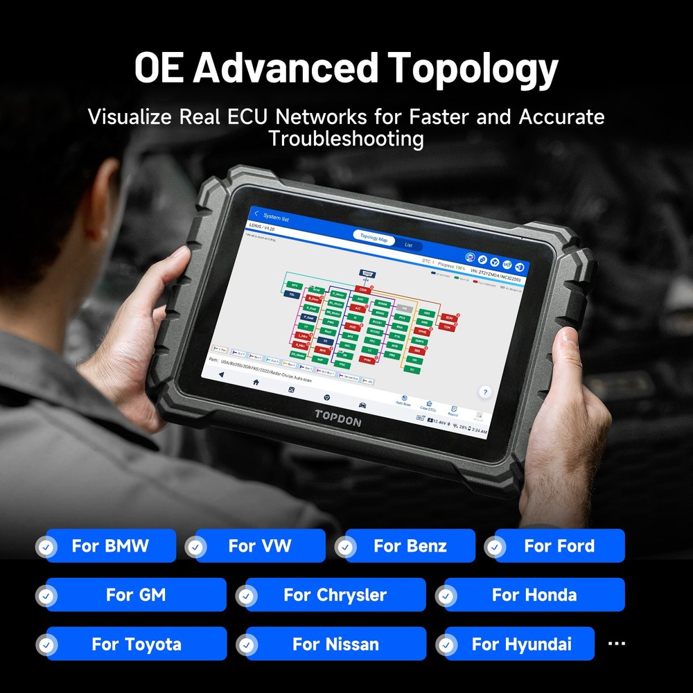 TOPDON ONE Lite Professional OBD2 Scanner Diagnostic Tool ECU Coding OE Topology