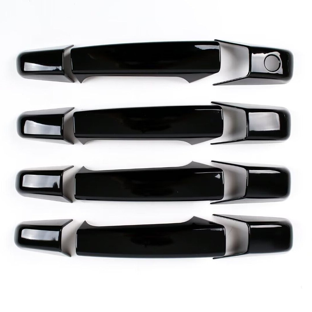 GLOSS BLACK Door Handle Side Mirror COVERS For Chevy Silverado Avalanche 2007-13