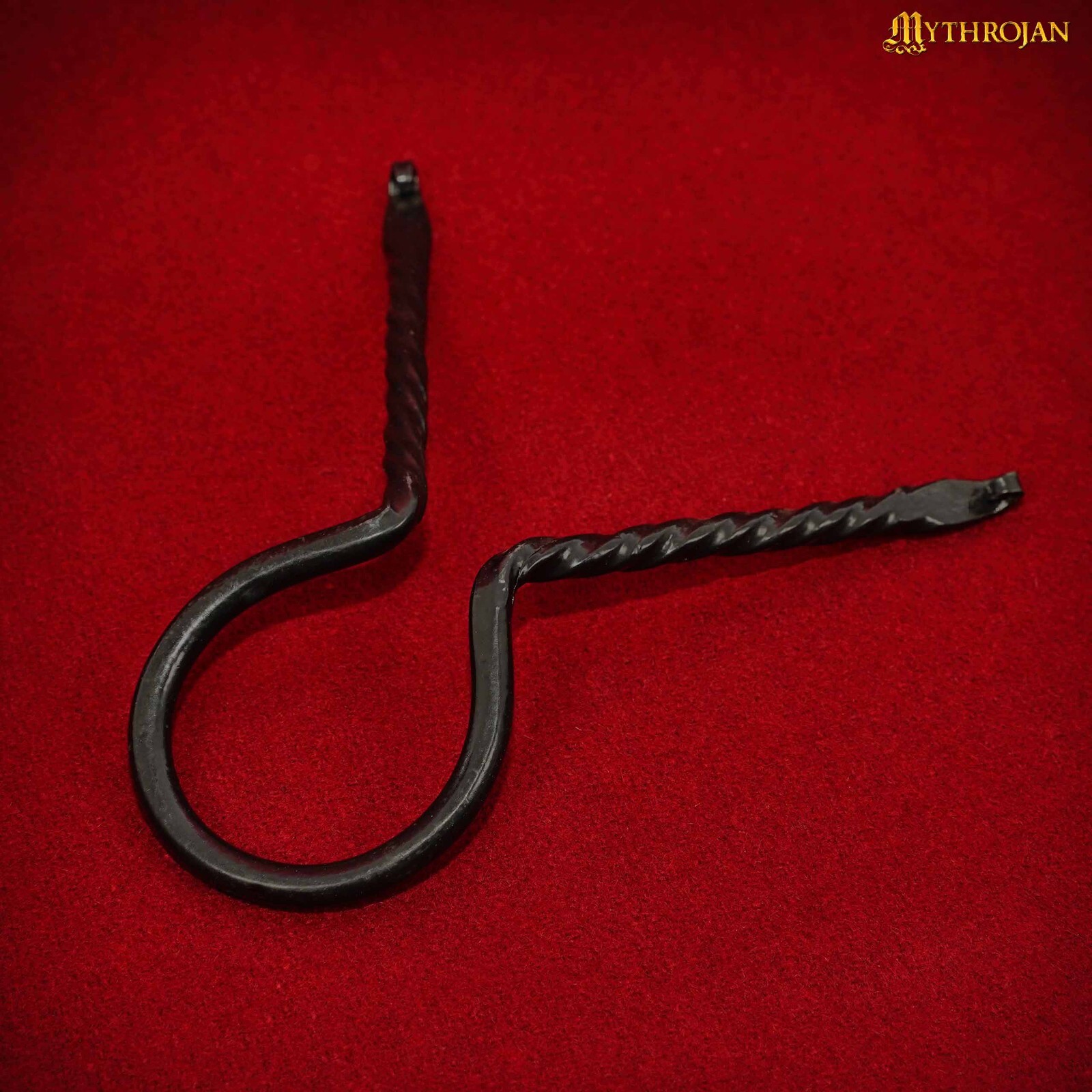 Hand Forged Twisted Iron Viking Drinking Horn Stand for Ale Beer Cup Rack Holder