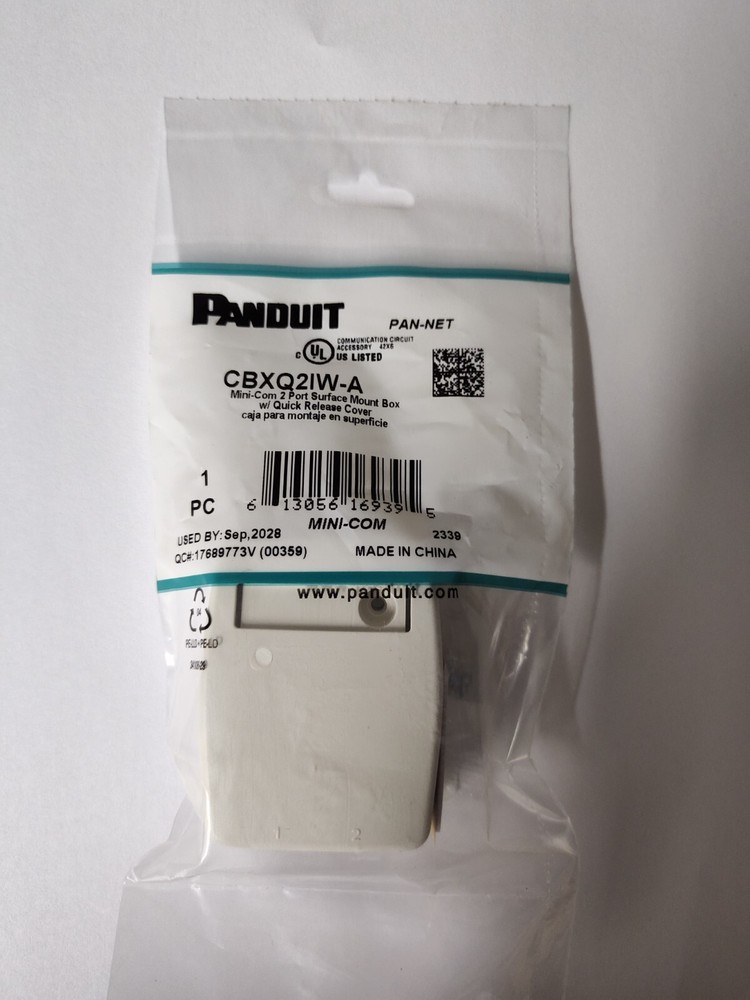QTY 10 Panduit CBXQ2IW-A Mini-Com 2-Port Surface Mount Box / Quick Release