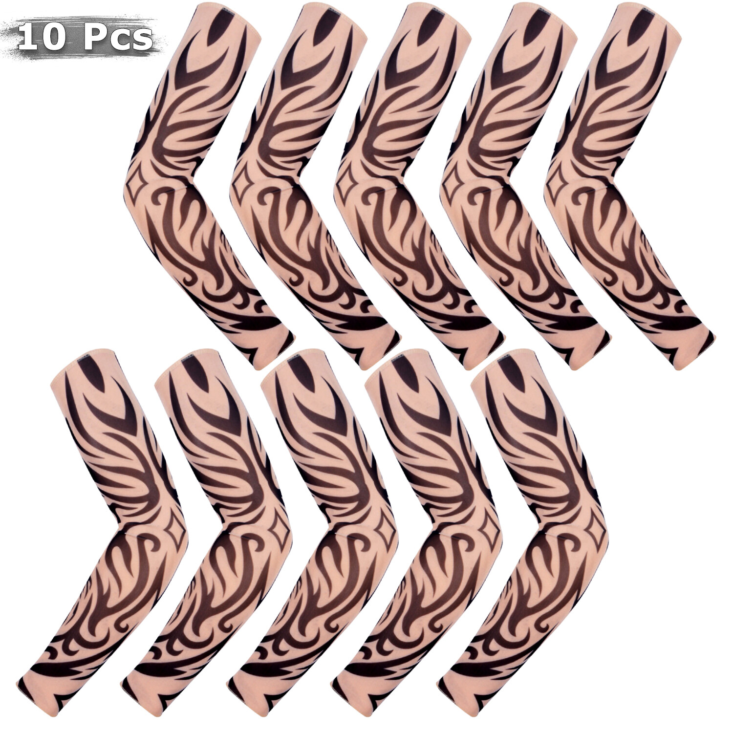 10 PCS Tattoo Cooling Arm Sleeves Cover Basketball Golf Sport UV Sun Protection