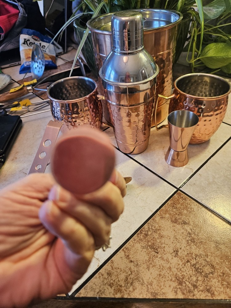 Hammered Copper Bar Tools Drink Mix Set