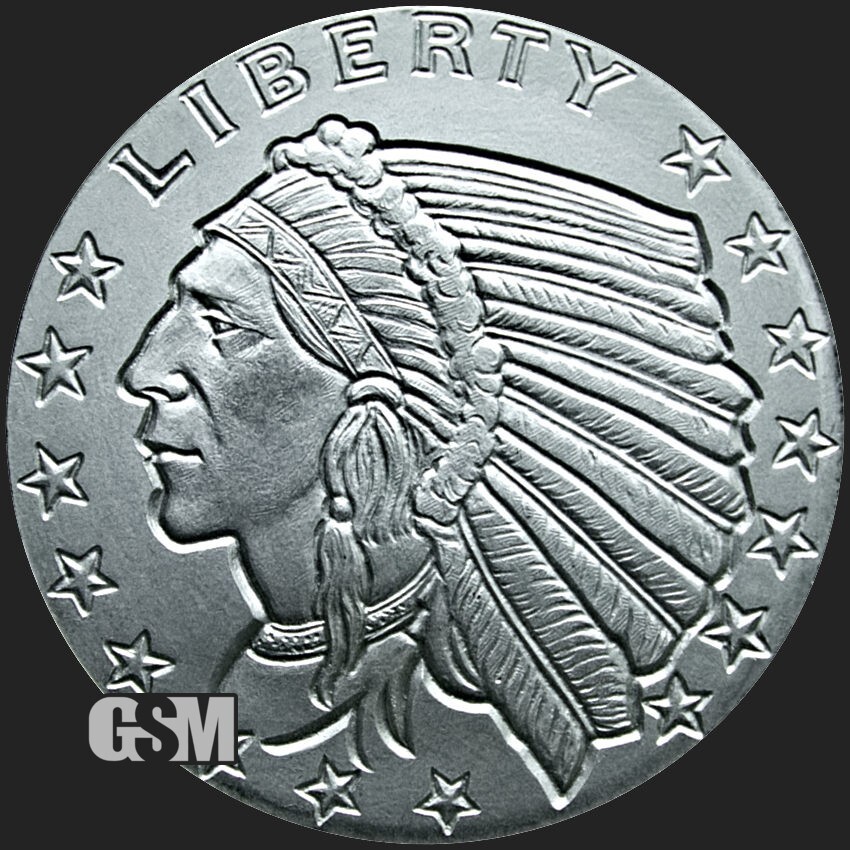 1/4 oz. Incuse Indian  1/4 oz .999 Fine Silver Fractional Round BU - IN STOCK!!