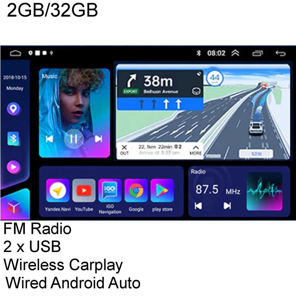 DODGE NITRO 2007-2011 GPS WIRELESS APPLE CARPLAY ANDROID AUTO DAB+ TPMS ODB temp