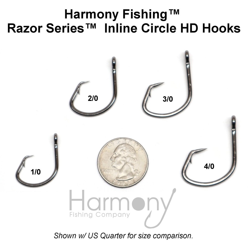 Harmony Fishing - Razor Series Inline Circle HD Hooks (Non-Offset)