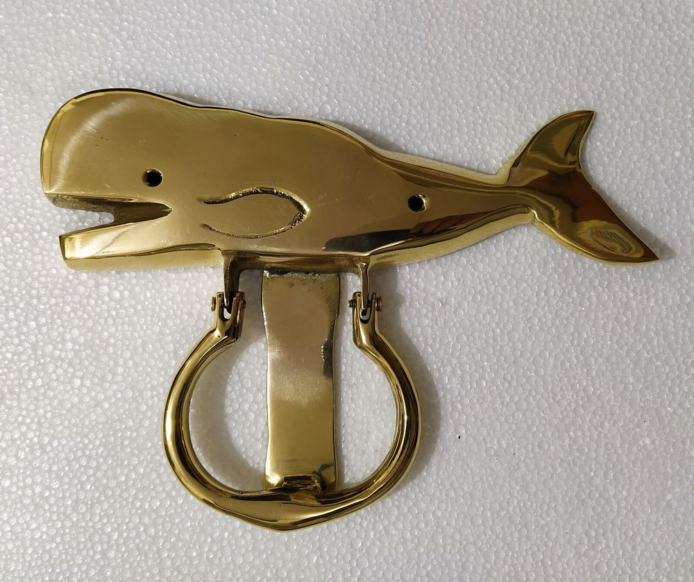 Brass Whale Door Knocker Solid Brass Fish