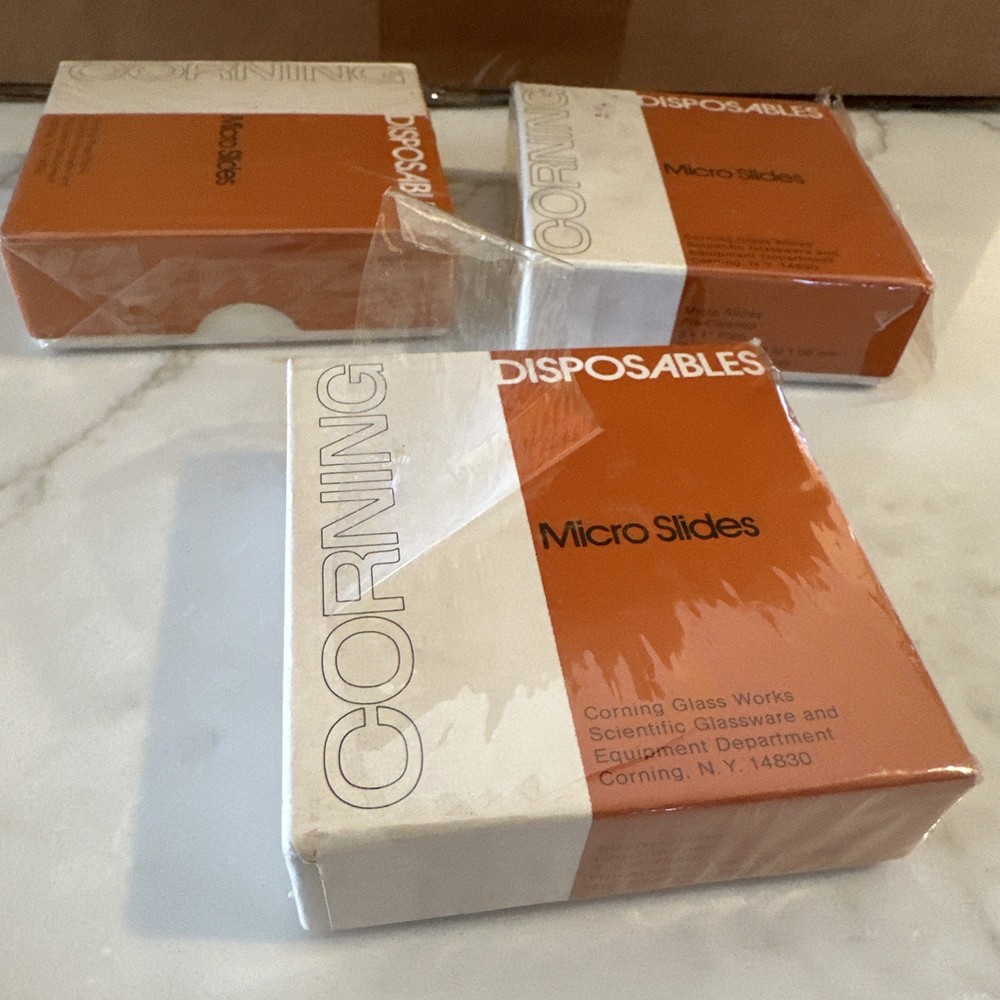 3 Corning 2947 Micro Slides – Plain Glass Microscope Slides ,(box Never Opened)