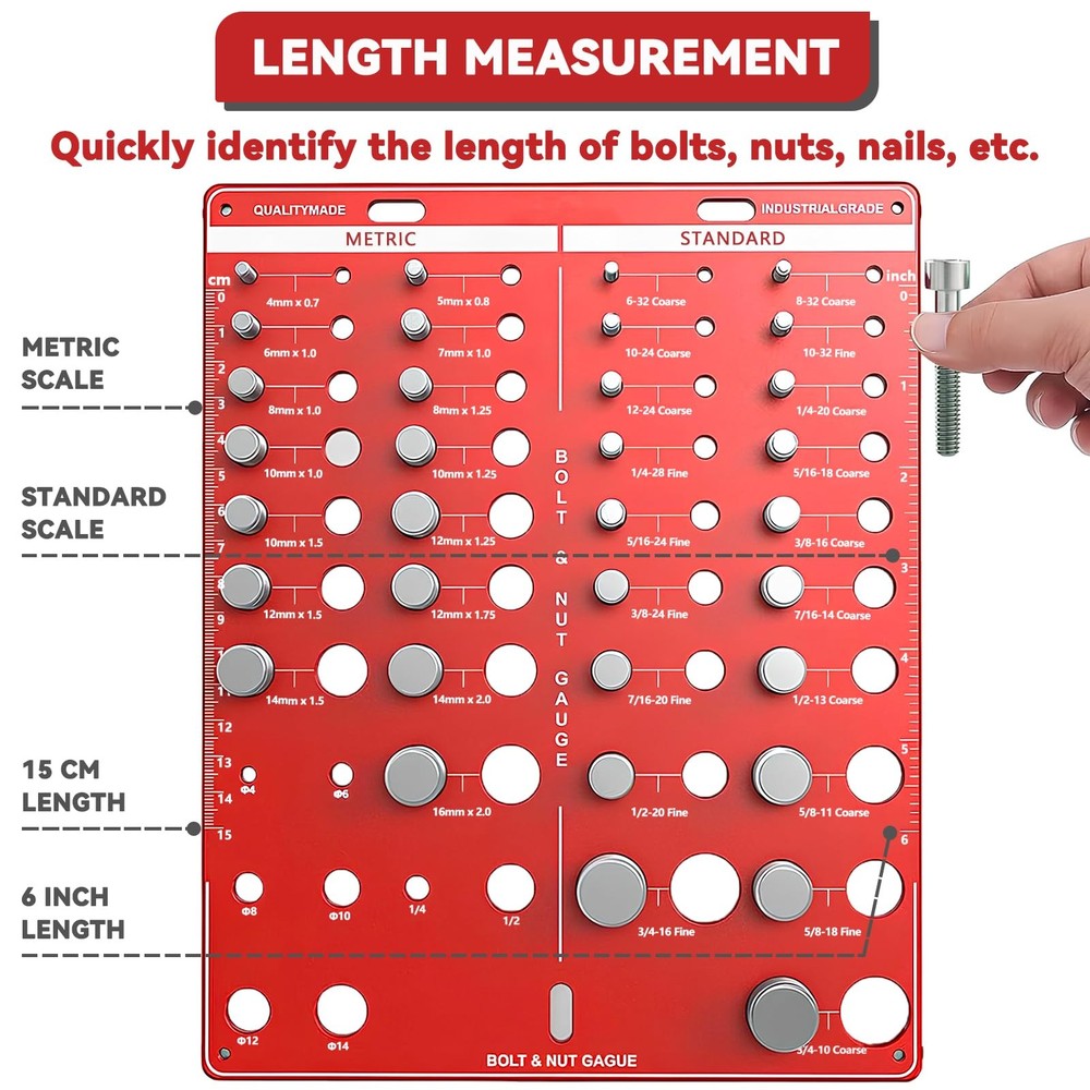 42 Nut and Bolt Thread Checker, One Size, 42 Checker - Square