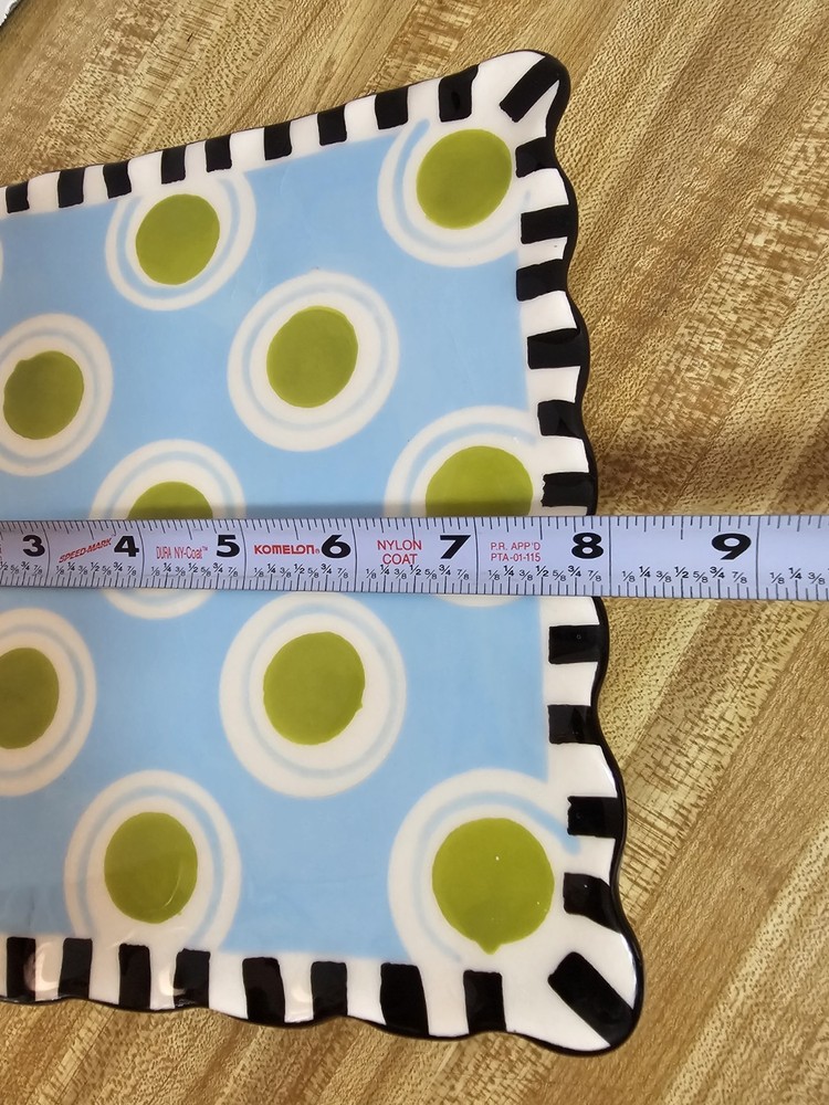 Mudpie Ceramic Square Footed Small 8" Square Plate