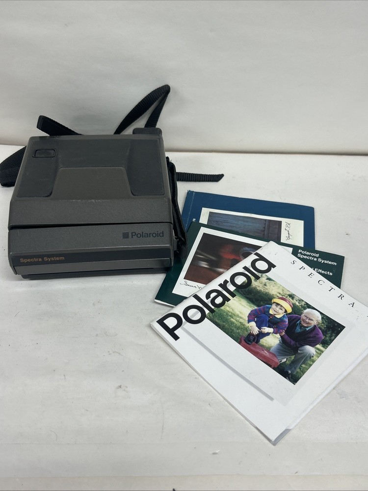 Vintage Polaroid Spectra System Camera With Manuals  UNTESTED