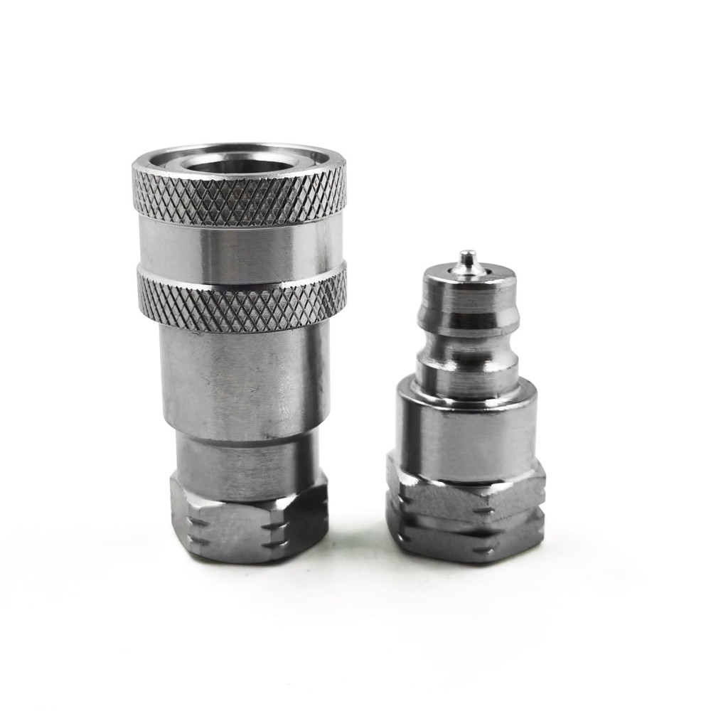 2 sets 1/4" NPT Thread ISO 7241-A Hydraulic Quick Connect Coupling Coupler