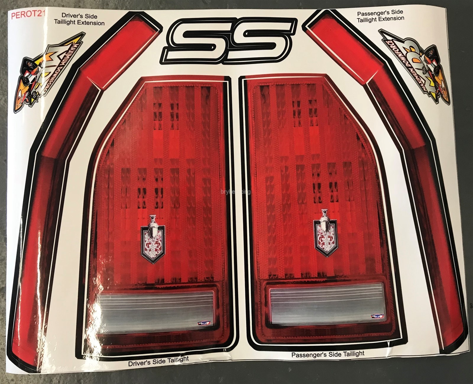 Tail light decal kit for 1983 - 1988 Monte Carlo Tail Piece taillight decals
