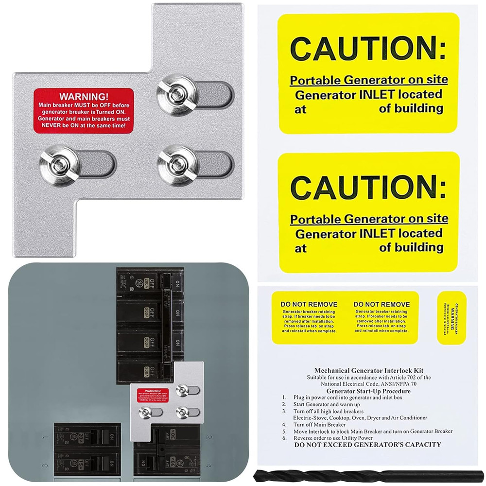 Generator Interlock Kit for GE 150/200 Amp Panels Safe Power Transfer Switch